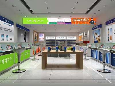 Digital Store Interior With Well Arranged Display Counters And Various Brands Digital Products 3d model