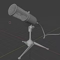 High Performance Headphones Featuring Microphone On Tripod Stand For Studio Use 3d model