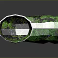 Green and Black Textured Lighting Fixture Combination with Curved Shape Glossy Surface and Modern Design
