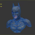 Detailed Batman Bust Sculpture With Gray Armor Mask And Chest Design Features