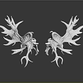 Two Unique White Branch Shaped Decorative Items For Home Decoration
