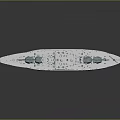 White Warship Model With Detailed Superstructure Antennas And Deck For Display Or Collection