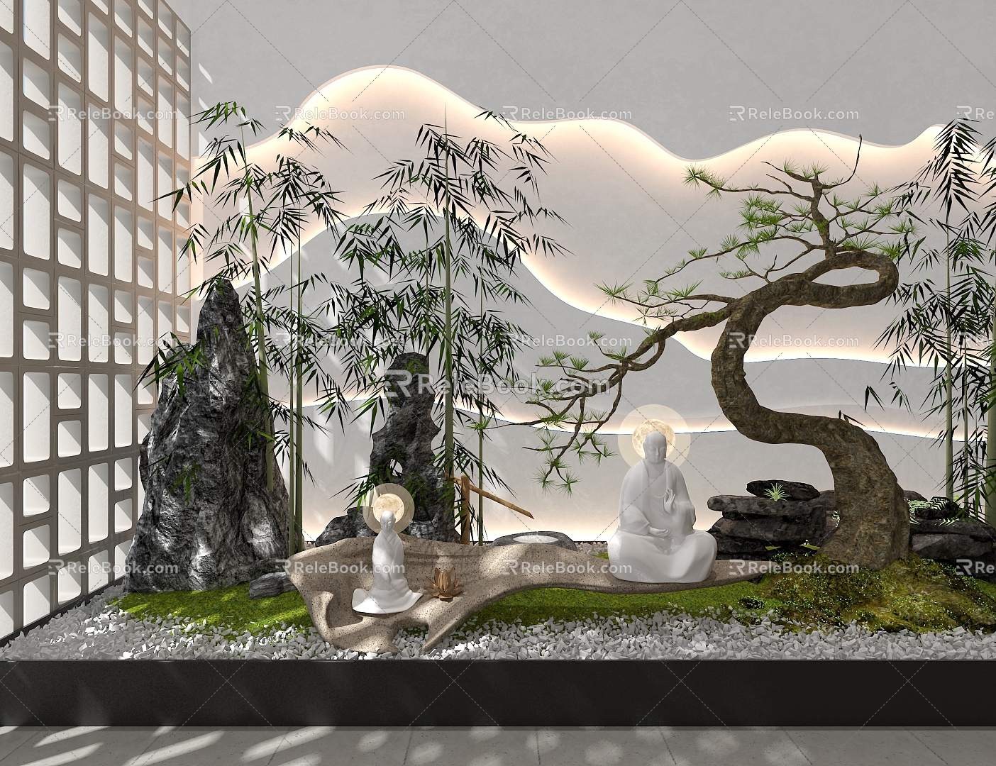 Courtyard landscape landscape sketch 3d model