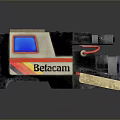 BetaCam Computer External Device With Black Body Blue Window Red Cable And Lens