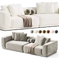 Modern Plush Upholstered Double Seater Sofa With Throw Pillows And Multiple Custom Color Options