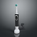Ergonomic Rechargeable Electric Toothbrush With Sleek Black White Design And Charging Stand