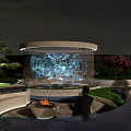 Modern Roof Garden Design With Curved Pathways Lush Greenery Seating Areas And Ambient Lighting