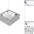 Square Bathtub With Built In Design Double Stepped Base And Hydrotherapy Massage Jets