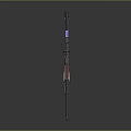 Sniper Rifle With Scope And Colorful Illuminated Lights And Gradient Design In Futuristic Style