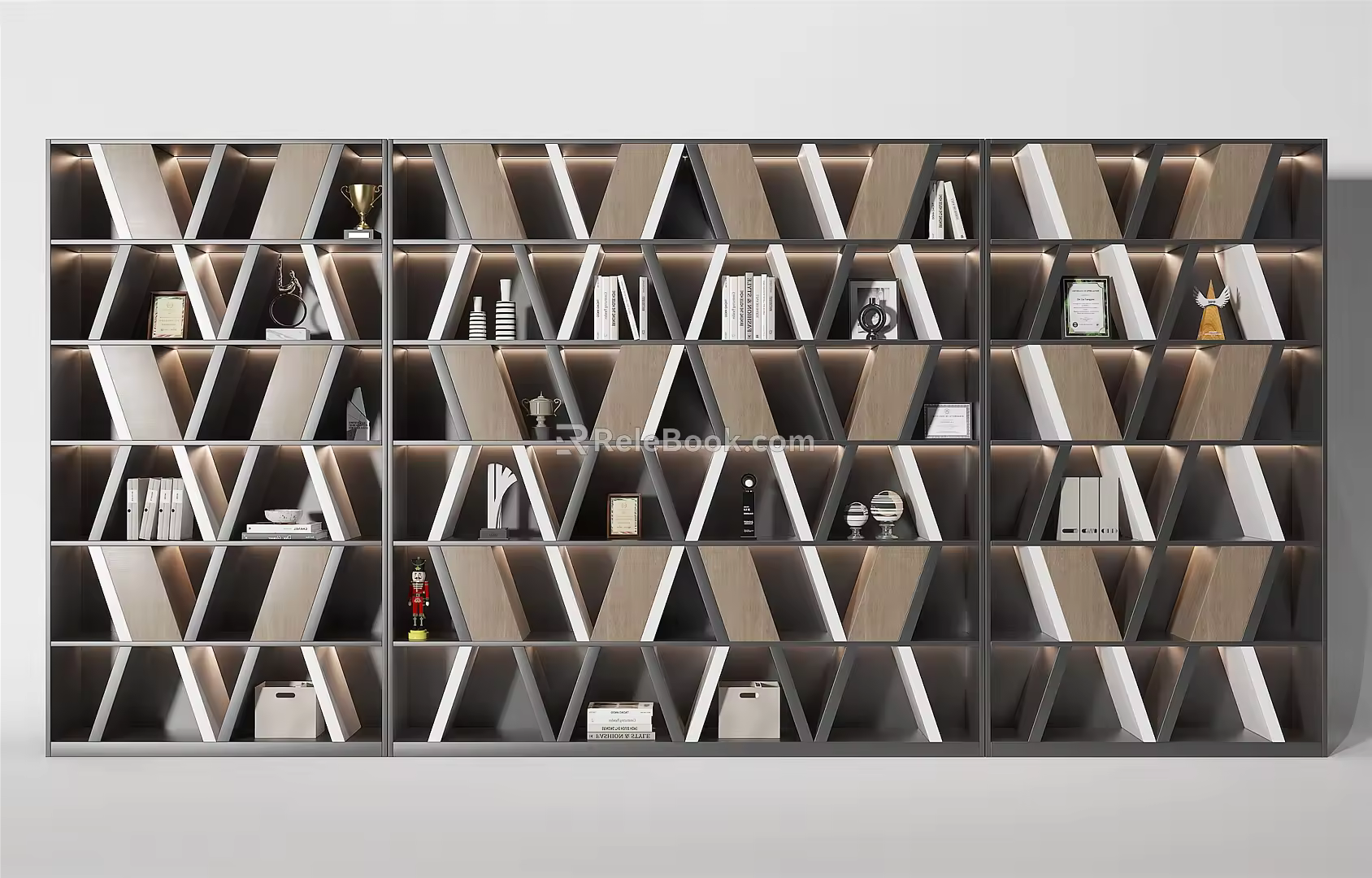 Modern Bookshelf Decorative Cabinet 3d model