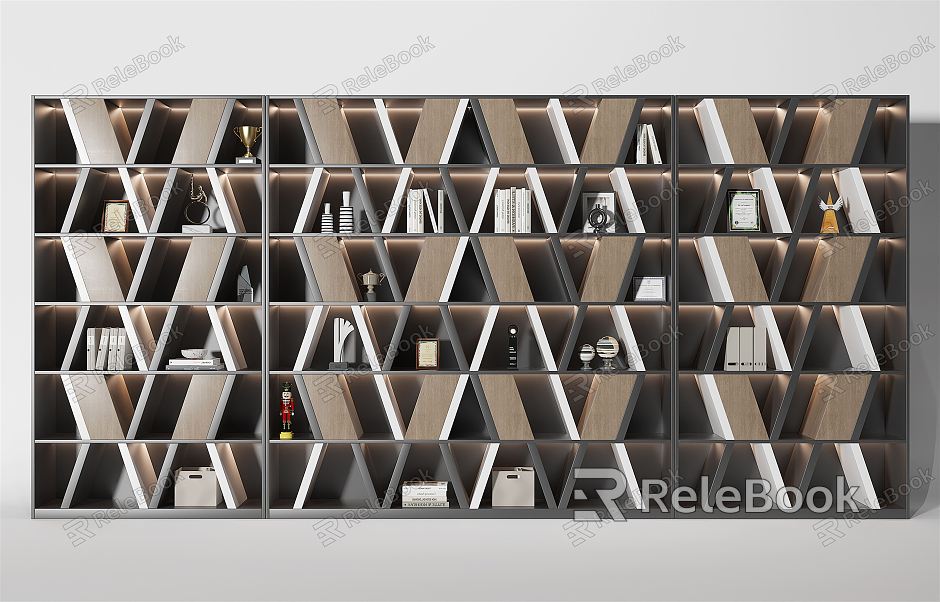 Modern Bookshelf Decorative Cabinet model