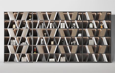 Modern Bookshelf Decorative Cabinet 3d model