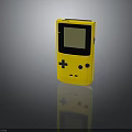 Yellow Handheld Gaming Console Portable Electronic Device With Screen D-pad And Round Buttons 3d model