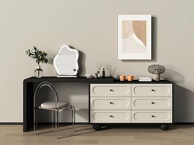 Modern Dressing Table Dressing Table Dressing Stool Crystal Stool Makeup Mirror Dressing Table Makeup Table 3d model