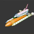 Space Shuttle Model Design With White Orbiter And Orange External Tank 3d model