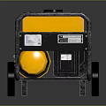 Caterpillar Portable Power Generator With Yellow Black Design And Mobility Wheels 3d model