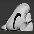 Stylish White High Top Sneakers With Black Nike Logo And White Sole