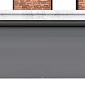 Gray Roller Shutter Installed On Brick Building Exterior With Concrete Lintel