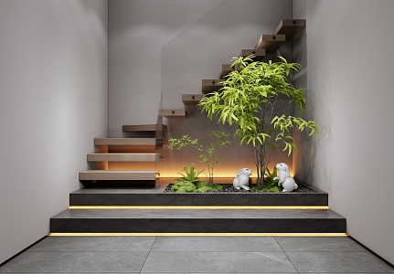 Modern Staircase Landscape 3d model