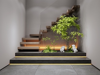 Modern Staircase Landscape 3d model