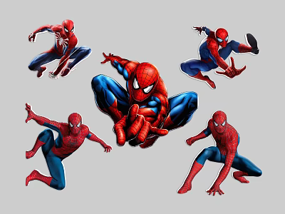 Spider Man Iconic Game And Movie Character In Various Action Poses 3d model