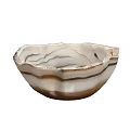 Modern Agate Pattern Tableware Set Featuring Bowl and Cup with Brown White Natural Texture 3d model