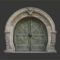 Gate House Wooden Fence Wooden Box Shelf Stone Gate House Gate Post Stone Gate Post Ruin Gate Post Arch Stone Post 3d model