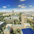 Aerial Planning of Modern Urban Building Layout With Green Spaces And Roads