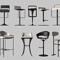 Modern Bar Stools With Various Designs For Kitchen Or Bar Area 3d model