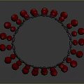 Decorative Hanging Ornament With Black Ring Structure And Purple Red Beads For Home Decoration
