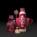 Costa Coffee Commercial Display Equipment With Bottled Coffee Cans Cup And Beans