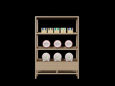 New Chinese Tea Cabinet Tea Display Cabinet Shelf Container 3d model