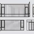 Floor-to-Ceiling Windows Design With Various Opening Styles For Modern Interior Spaces 3d model