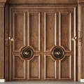New Chinese style double door banquet front hall door screen partition 3d model