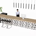 Modern Reception Desk Front Desk 3d model