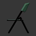 Teal Folding Leisure Chair With Black Frame Modern Minimalist Design Shiny Surface For Comfort