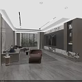 Modern Living Dining Room Interior With TV Wall Wine Rack And Marble Elements