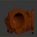 Red 3D Printed Character And Creature Head Models With Detailed Design