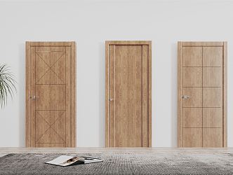 Modern swing door single door room door wooden door bedroom door 3d model