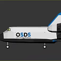 Modern White Commercial Airliner With Blue Tail Wing OSDS Logo And Yellow Windows