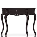 Elegant Dark Wood Hallway Console Table With Curved Legs And Drawer