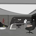 Modern Office Interior Design With Ergonomic Desk And Task Lighting 3d model