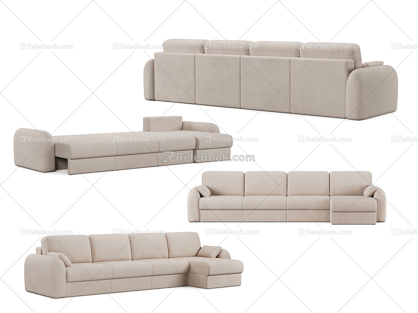 Nordic Simple Double Sofa Sofa Simple Double Sofa Pillow Simple Cushion Cushion 3d model