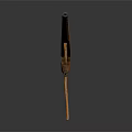Antique Wooden Carved Compass Tool With Intricate Patterns And Metal Tips On Black Background