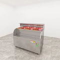 Stainless Steel Kitchen Appliance With Red Heating Tubes Control Panel In White Interior Gray Floor