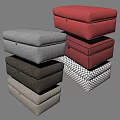 Upholstered Storage Ottomans in Dark Brown Gray and Beige with Storage Compartment