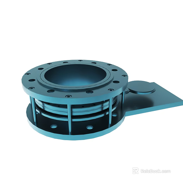 Mechanical Flange Bearing Component With Mounting Arm And Bolt Holes 3d model 