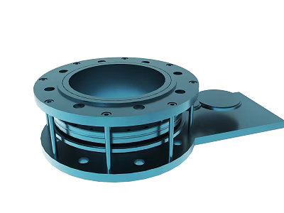 Mechanical Flange Bearing Component With Mounting Arm And Bolt Holes 3d model