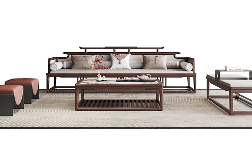 New Chinese Sofa Coffee Table Combination 3d model