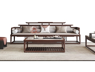 New Chinese Sofa Coffee Table Combination 3d model